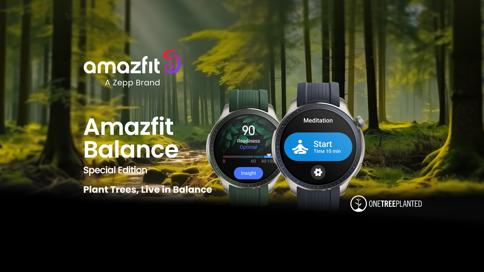 AMAZFIT UVÁDÍ NA TRH NOVOU SPECIÁLNÍ EDICI BAREV HODINEK AMAZFIT BALANCE A TAKÉ NAVÁZALA SPOLUPRÁCI S NEZISKOVOU ORGANIZACÍ ONE TREE PLANTED ZA ÚČELEM PODPORY PROJEKTŮ OBNOVY LESŮ V EVROPĚ.